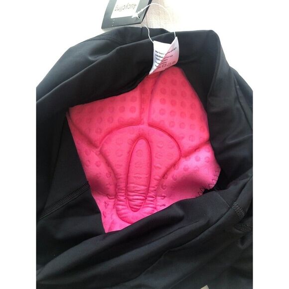 NWT 4ucycling Sz XL Women's Padded Cycling Pants Black Reflective Pink Detail - Picture 8 of 12
